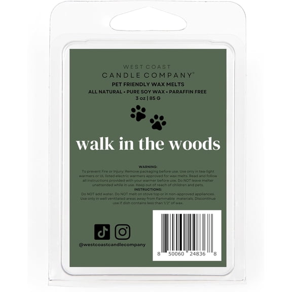 Walk in The Woods | Pet Safe Wax Melts | All Natural Soy | Non-Toxic | Dog Friendly | Vet Approved | Long Lasting Home Fragrance | Pet Odor Eliminator | Clean Burning Wax Cubes | Safe Air Freshener