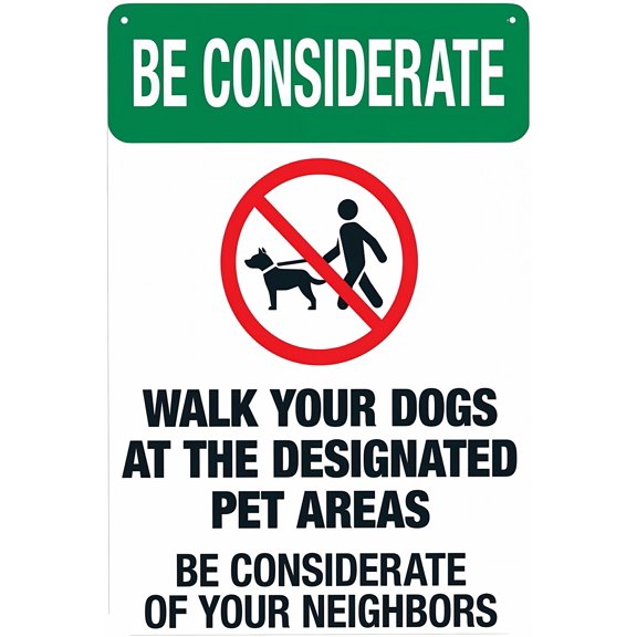 Walk Your Dogs at The Designated Pet Areas Sign - 8"x12" Retro Aluminum Tin Sign, Dog Walk Decor for Home Yard Garden Dog Park