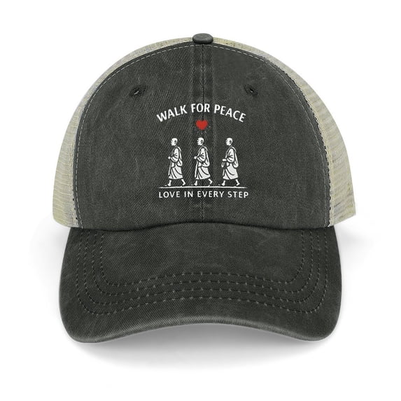 Walk for Peace Black Hat Adjustable Funny Fashion Unisex Baseball Cap for Men Women