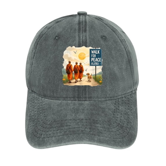 Walk for Peace Gray Hat Adjustable Funny Fashion Unisex Baseball Cap for Men Women