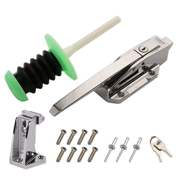 Walk-in Cooler Door Handle Set 28x7cm Zinc Alloy Locking Handle, Heavy Duty Commercial Freezer Door Replacement Kit with Keys