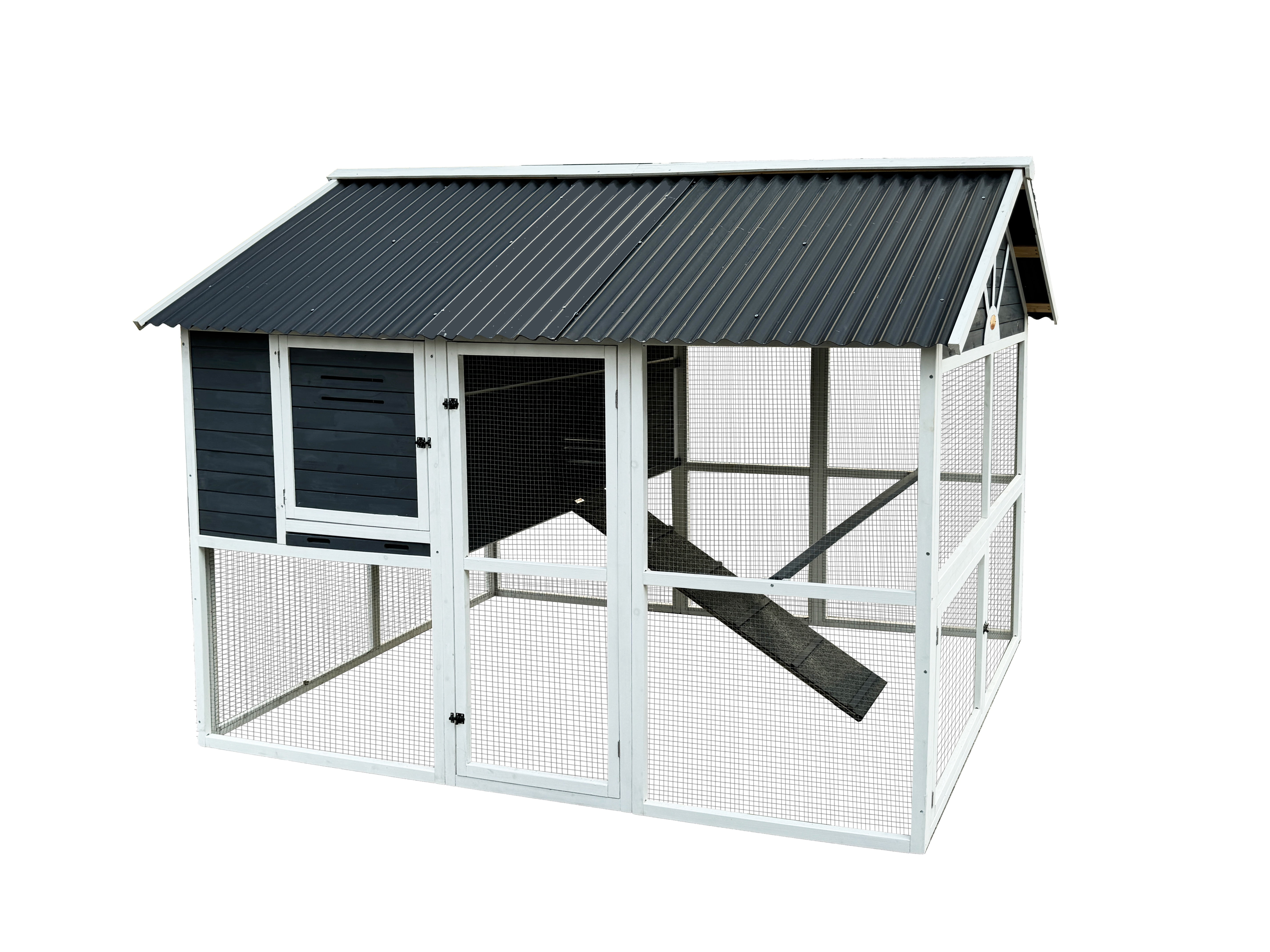 KennelMaster Walk In Chicken Coop With Run, 98L x 57W x 72H, Waterproof Roof