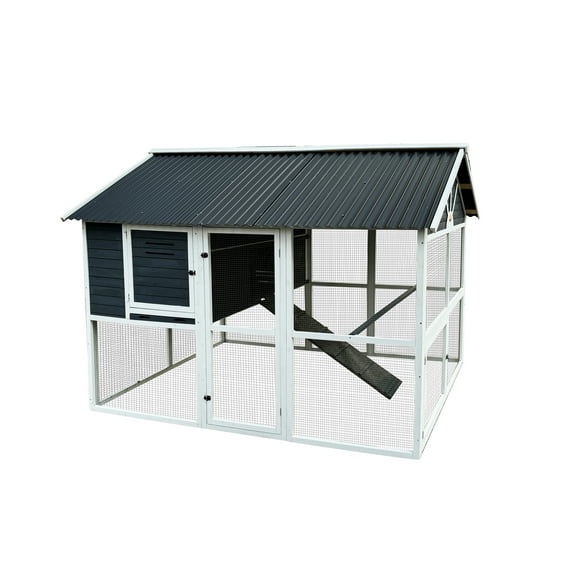 KennelMaster Walk In Chicken Coop With Run, 98L x 57W x 72H, Waterproof Roof