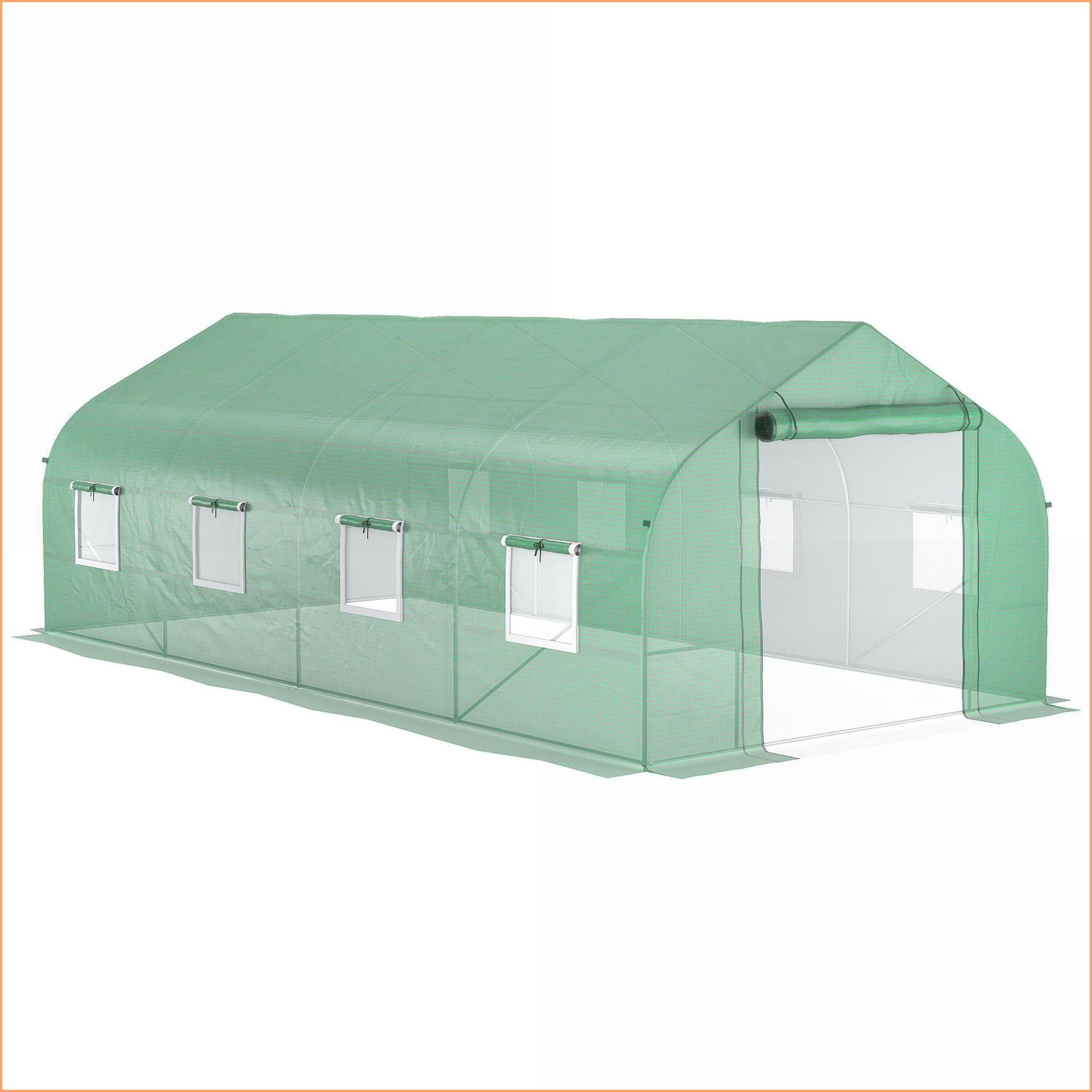 Walk-in Greenhouse | invernadero, 20'x10'x7' Backyard Gardening, Galvanized Steel Frame | Forest Green | Steel