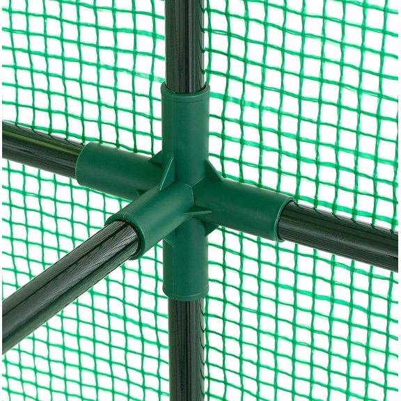 Walk-in Greenhouses with Flower Stand and Roll-Up Zipper Door, Waterproof PE Greenhouse for Outdoor Grow Plants 55.9" L x 55.9" W x 73.2" H$$Garden & Patio