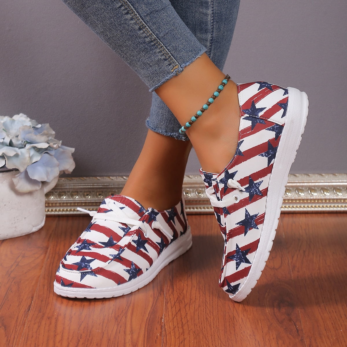 Checkmate - Inspired By Harry Styles - Sustainably Made Women’s slip-on canvas shoes main image 1