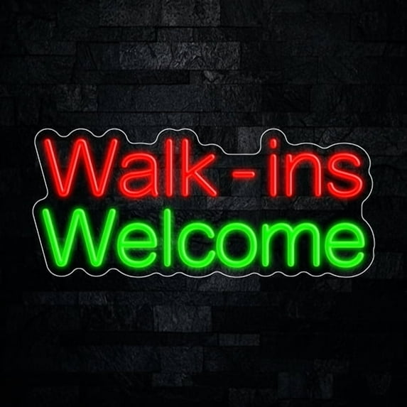 Walk ins Welcome LED Neon Sign 23"L x 10"H #33537