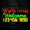 thumbnail image 1 of Walk ins Welcome LED Neon Sign 33"L x 18"H #35016, 1 of 3