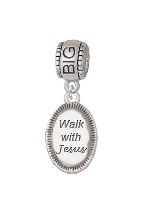Walk with Jesus Oval - Big Sister Charm Bead