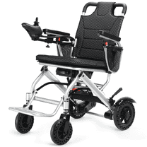 WalkFeel 33lb Lightweight Folding Electric Wheelchair for Adults & Seniors, 15mi Range Compact Wheelchair, Silver