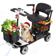 WalkFeel 4 Wheel Mobility Scooters for Seniors - 330 lb Mobility Scooters for Adults, Foldable and Travel Removable Battery, Dual Basket, White
