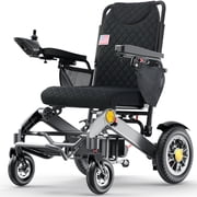 WalkFeel 400LBS Capacity Electric Wheelchairs for Adults, 20 Inch Wide Seat Foldable Wheel Chair, All Terrain, Black