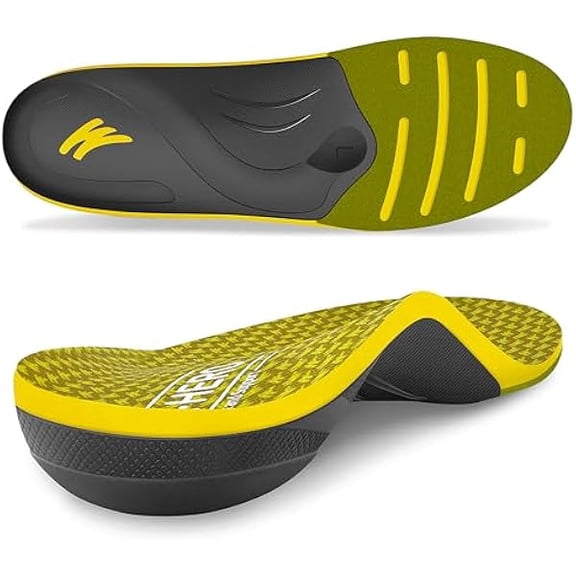 WalkHero Heavy Duty Arch Support Inserts, 220+ lbs Plantar Fasciitis Insoles for Men Women, Pain Relief Orthotic Insert for Flat Feet, Standing All Day or Daily Walking Men 12-12.5 | Women 14-14.5