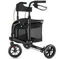 thumbnail image 1 of WalkMate 3 Wheel Rollator Walker for Slim Seniors, 8'' Wheels Lightweight Foldable Rollator Walker, Height Adjustable Handles and Large Storage Bag, Black, 1 of 9