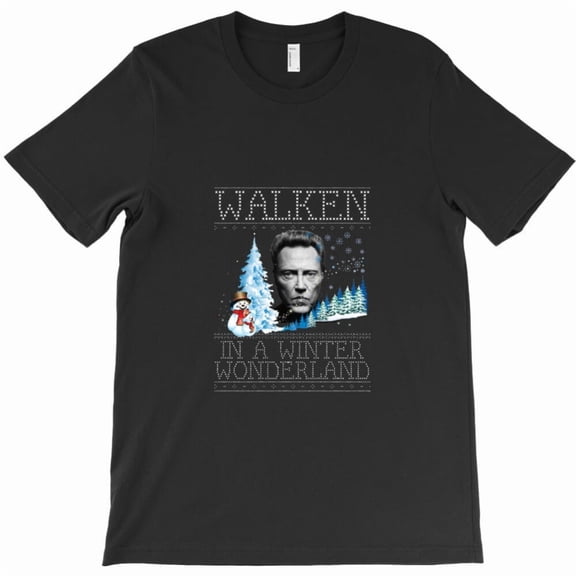 Walken In A Winter Wonderland Funny Christmas Knit Style Holiday Graphic T-Shirt - Viral Tee G6140, Up to 5XL