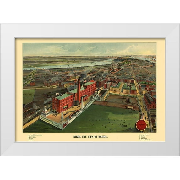 Walker 32x23 White Modern Wood Framed Museum Art Print Titled - Boston Massachusetts - Walker 1902