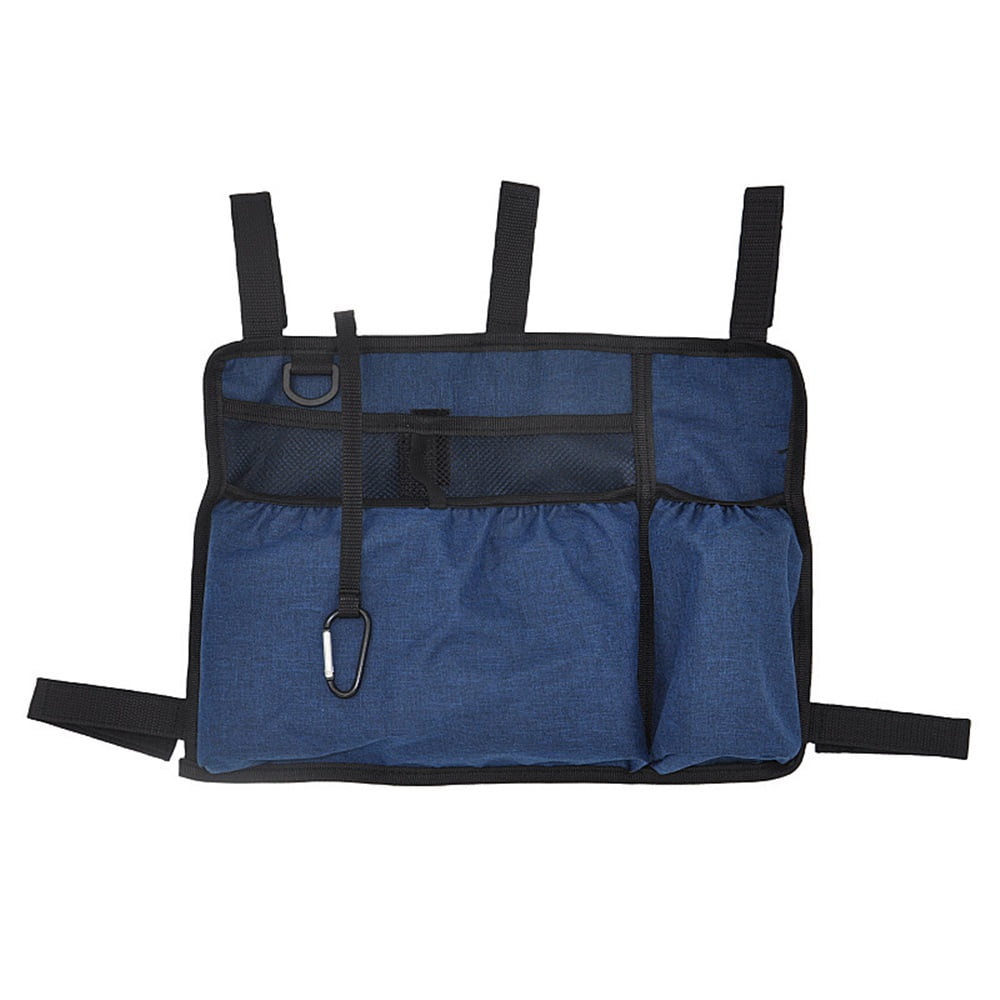 Walker Accessories for Seniors - Folding Walker Bag with Cup Holder, Storage Basket, and Organizer Pouch, Blue