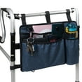 thumbnail image 1 of Walker Bag Basket with Cup Holder Suit for Adult Folding Walkers Rollator Organizer Carry Storage Pouch Water-Resistant Armrest Accessories for Seniors,Elderly,Handicap,Blue, 1 of 7