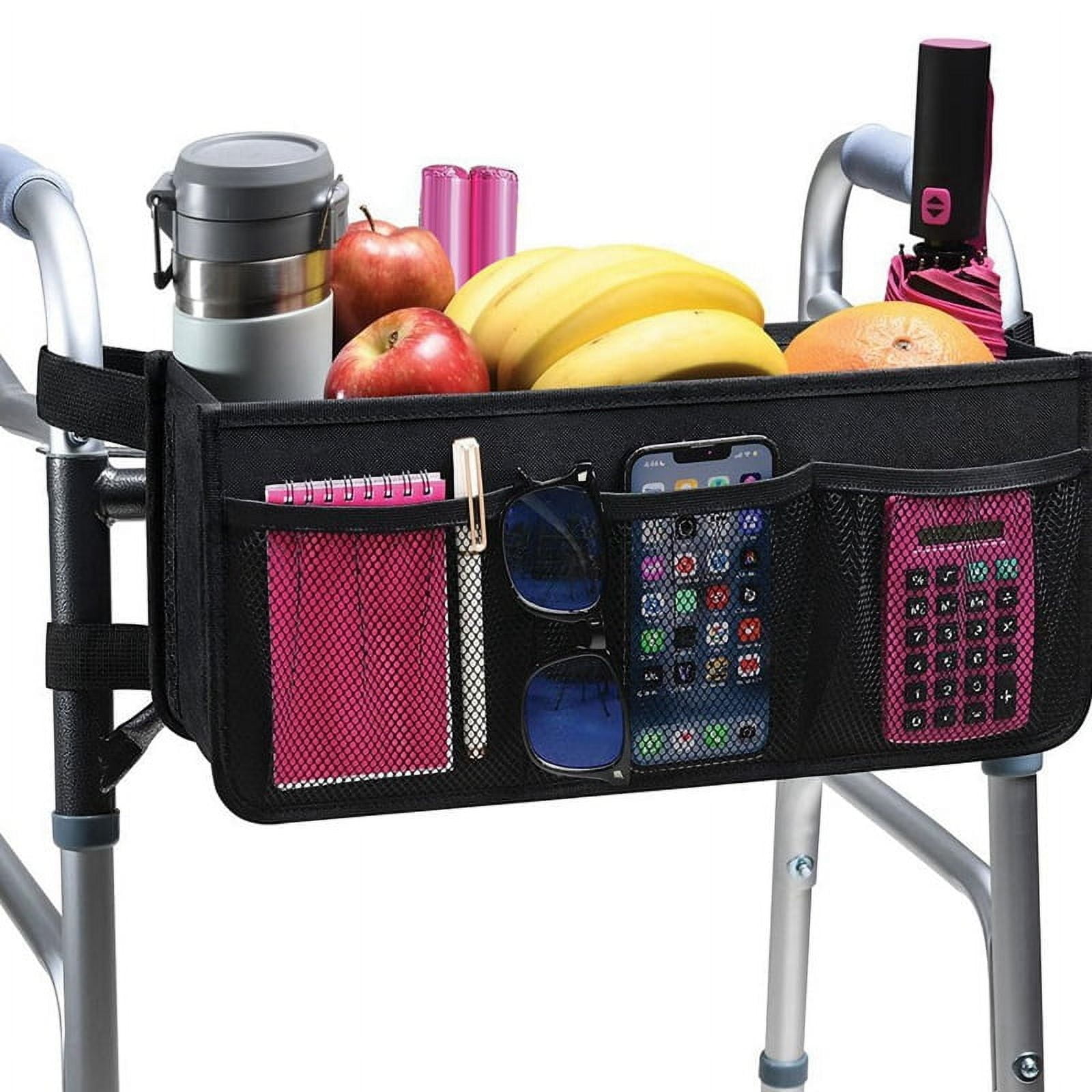 Walker Basket Walker Bag Water Walker Cup Holder Walker Basket for Folding Walker Foldable Walker Storage Bag