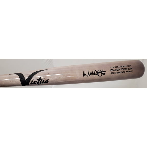 Walker Buehler Autographed Blonde Victus Game Model Bat Los Angeles Dodgers Beckett BAS QR 193767