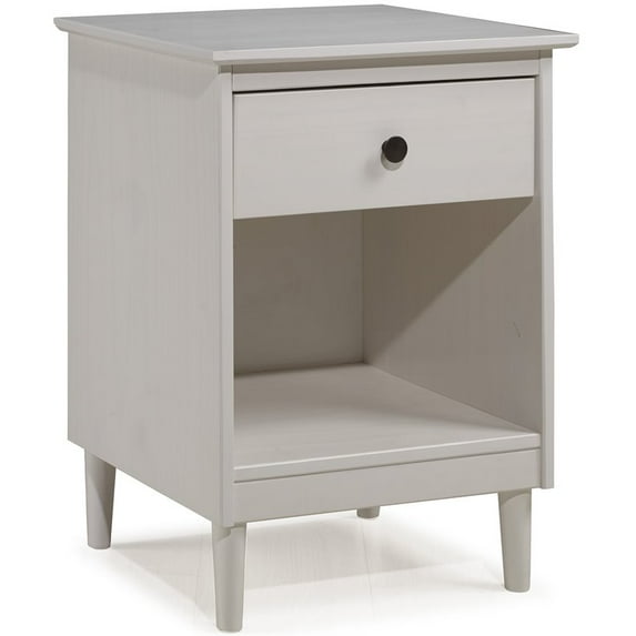 Walker Edison 1 Drawer Solid Wood Nightstand in White