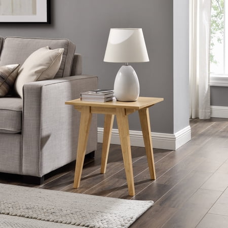 Walker Edison 20" Japandi Tapered-Leg Side Table, English Ash