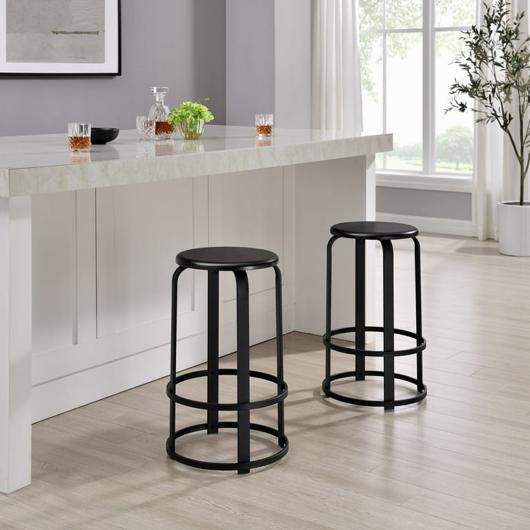 Kitchen Black Round Stools Breakfast Bar Black Bar Stools And