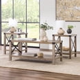 thumbnail image 1 of Walker Edison 3-Piece Rustic Wood & Metal Coffee Table Set - Grey Wash, 1 of 12