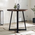 thumbnail image 1 of Walker Edison 36” Rustic Distressed Wood Counter-Height Dining Table, Mahogany, 1 of 19