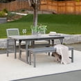 thumbnail image 1 of Walker Edison 4-Piece Classic Outdoor Patio Dining Set - Grey Wash, 1 of 10