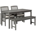 thumbnail image 1 of Walker Edison 4-Piece Simple Solid Wood Outdoor Patio Dining Set in Gray Wash, 1 of 10