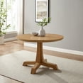 thumbnail image 1 of Walker Edison 48" Modern Pedestal-Base Round Dining Table, Rustic Oak, 1 of 9