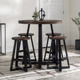 thumbnail image 1 of Walker Edison 5-Piece Rustic Counter-Height Dining Set, Mahogany/Black, 1 of 9