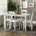 thumbnail image 1 of Walker Edison 5 - Piece Solid Wood Farmhouse Dining Set - White, 1 of 15