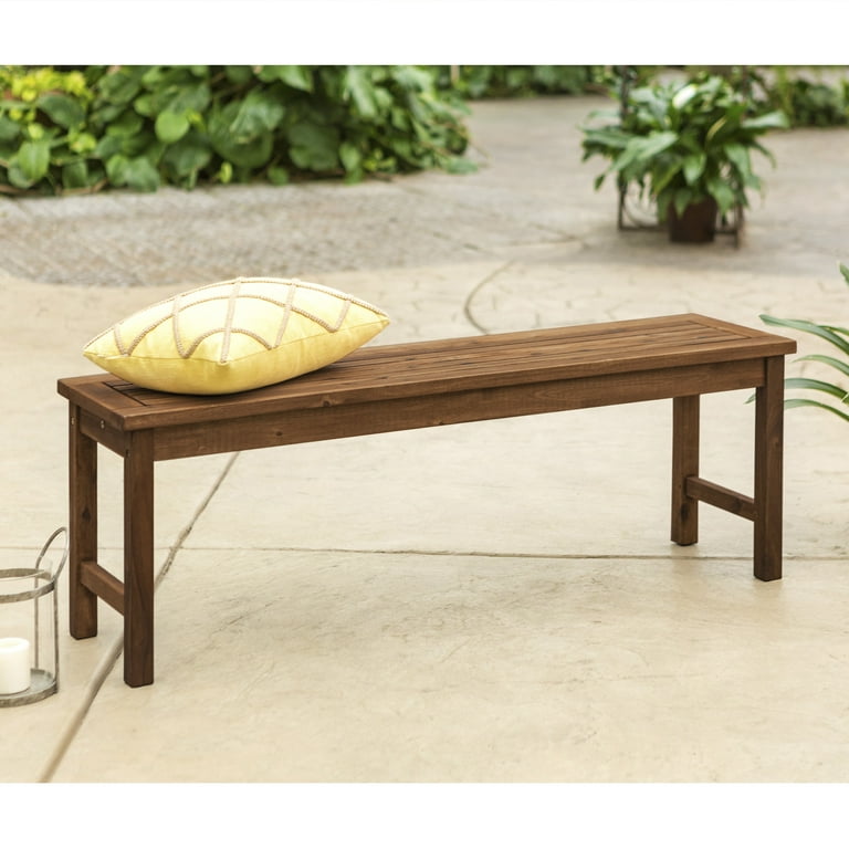 Dark wood outdoor bench sale