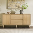 thumbnail image 1 of Walker Edison 63" Scandi TV Stand for TVs up to 65” with Beveled Drawers, Coastal Oak, 1 of 16