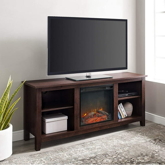 Walker Edison 58-in. Wood Fireplace Media TV Stand Console