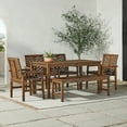 thumbnail image 1 of Walker Edison 6-Piece Chevron Outdoor Patio Dining Set - Dark Brown, 1 of 11