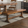 thumbnail image 1 of Walker Edison 60" Traditional Wood Dining Bench, Antique Brown, 1 of 21