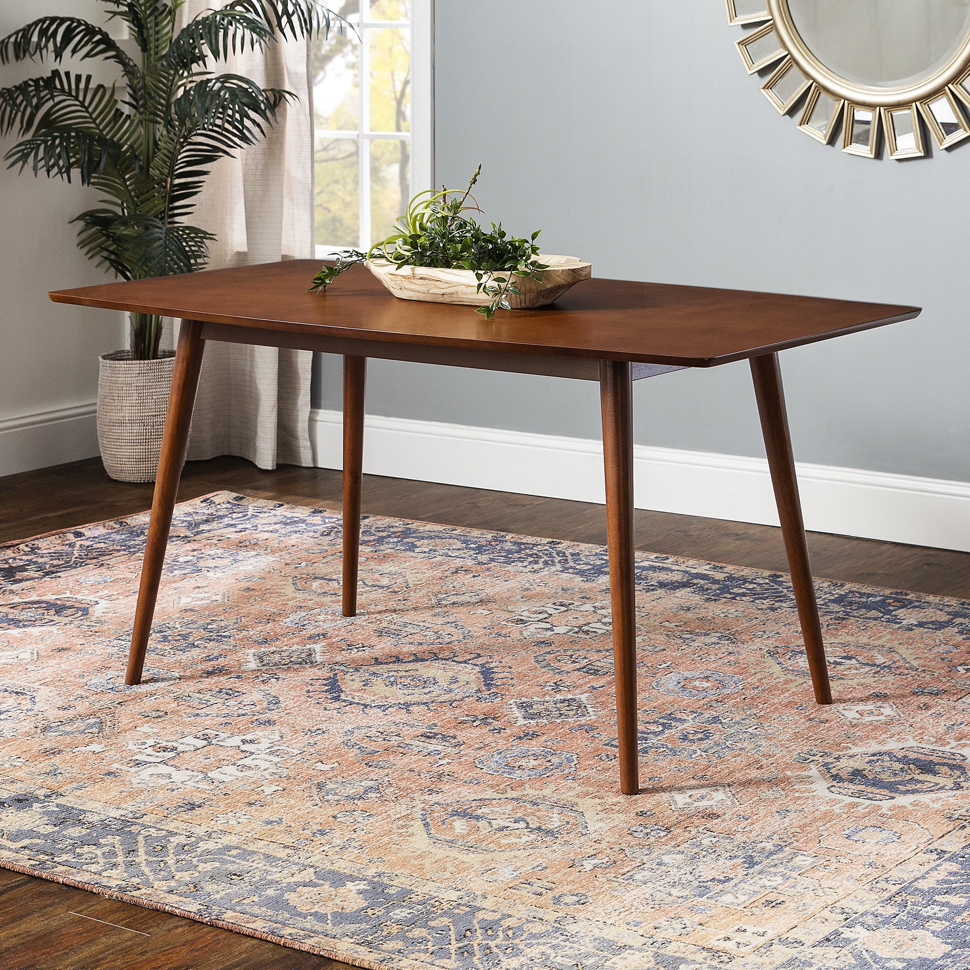 Free Shipping! Walker Edison Banks Mid Century Tapered Leg Wood Dining ...
