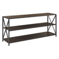 thumbnail image 1 of 60" X-Frame Metal and Wood Console and Bookcase in Dark Walnut, 1 of 7