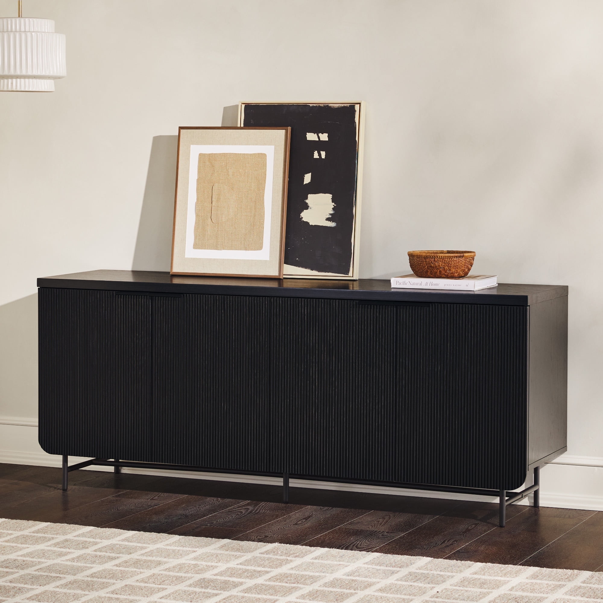 その他 THE AMERICAN VINTAGE FURNITURE Amazon.com - Walker Edison Reema Fluted 4-Door Kitchen