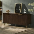 thumbnail image 1 of Walker Edison 69” Scandinavian 4-Door Reeded-Front Sideboard, Dark Walnut/Gold, 1 of 13