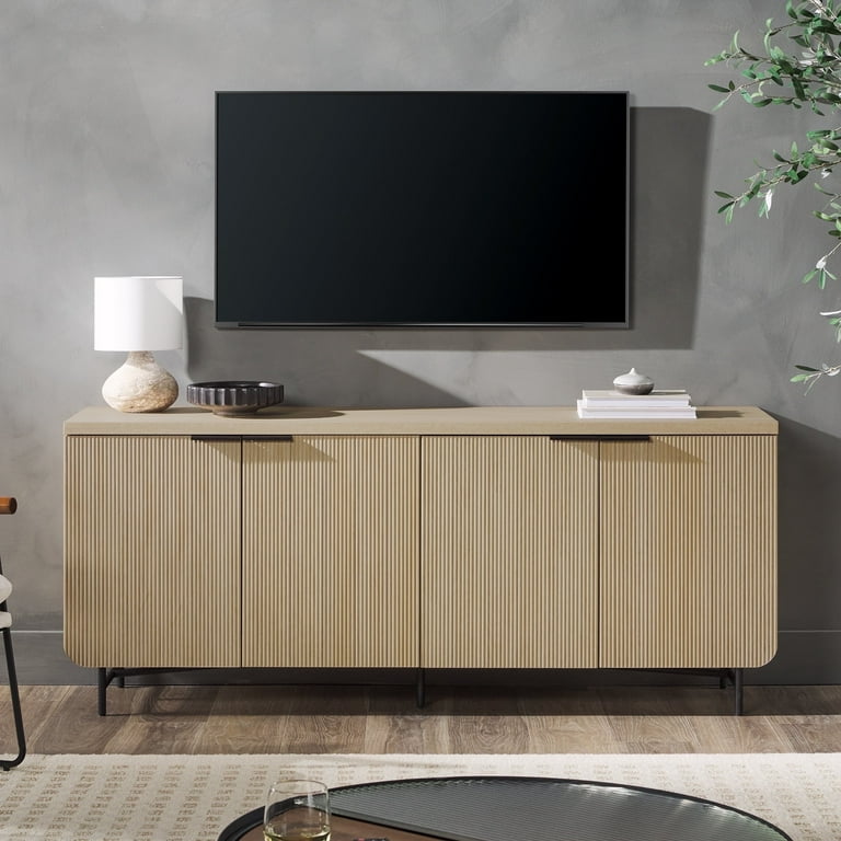 Walker Edison 69” Scandinavian Reeded-Front TV Stand for TVs up to Walker Edison 69” Scandinavian Reeded-Front TV Stand for TVs up to