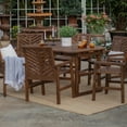 thumbnail image 1 of Walker Edison 7 Piece Outdoor Extendable Dining Table Set, Brown, 1 of 3