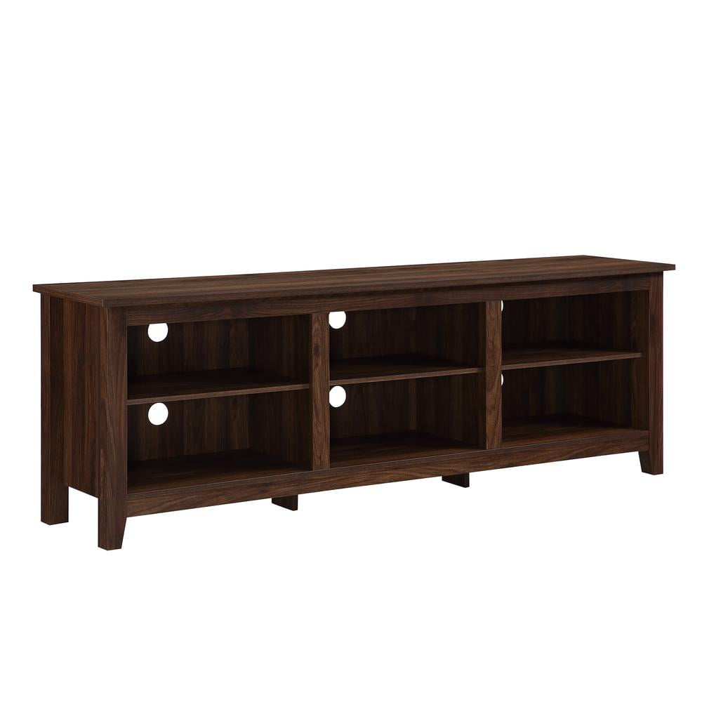 Walker Edison 70 Wood Media TV Stand Storage Console - Dark Walnut -  Walmart.com