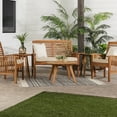 thumbnail image 1 of Walker Edison AZOWCHAT6PCBR Castellina Modern 6-Piece Solid Acacia Wood Patio Chat Set, Brown, 1 of 6