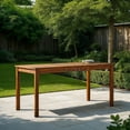thumbnail image 1 of Walker Edison Acacia Wood Patio Simple Dining Table - Dark Brown, 1 of 14
