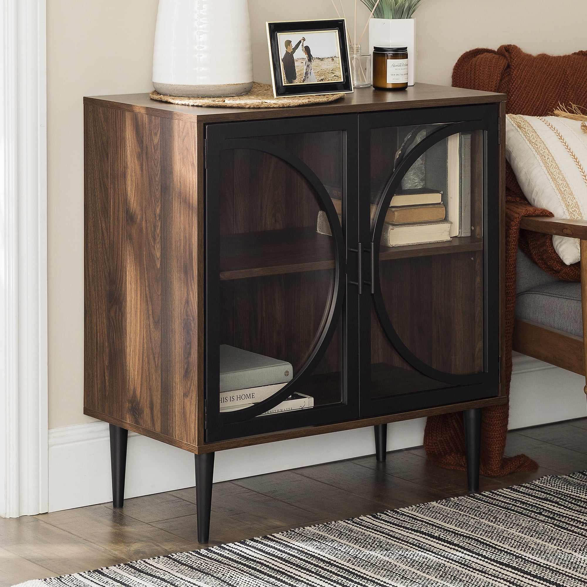 Dark walnut accent cabinet discount