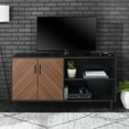 thumbnail image 1 of Walker Edison Asymmetrical Bookmatch TV Stand for TVs up to 65", Black, 1 of 10